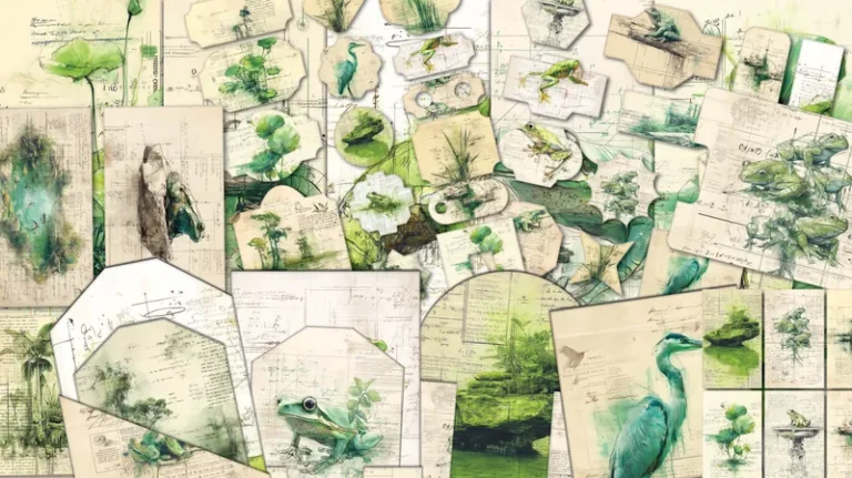 Frog Junk Journal Kit and Scrapbooking Set