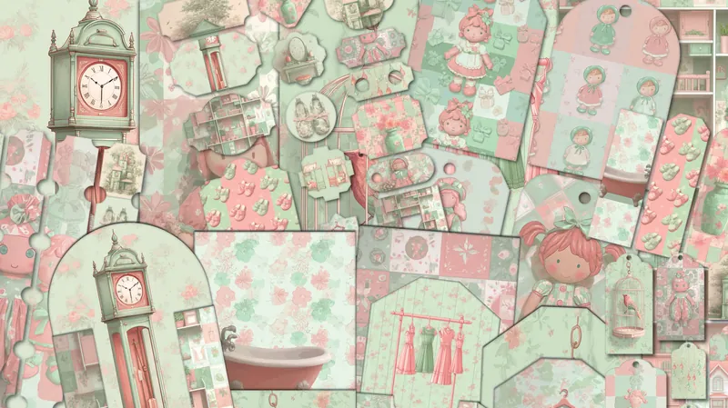Doll And Dollhouse Junk Journal Kit
