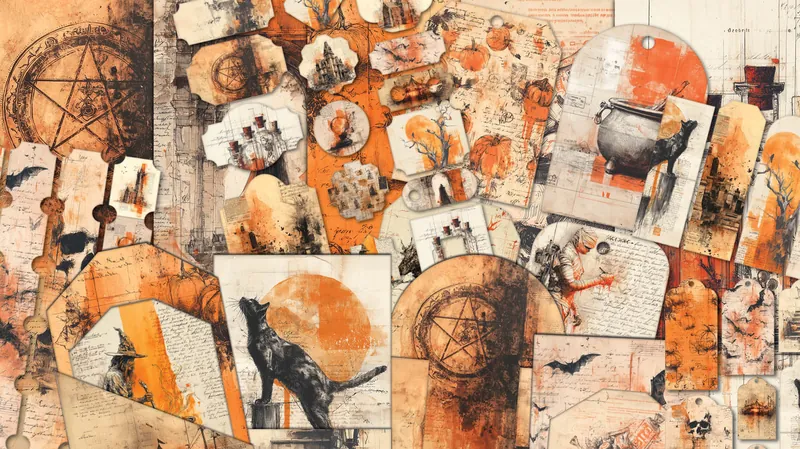 Orange Halloween Junk Journal Kit